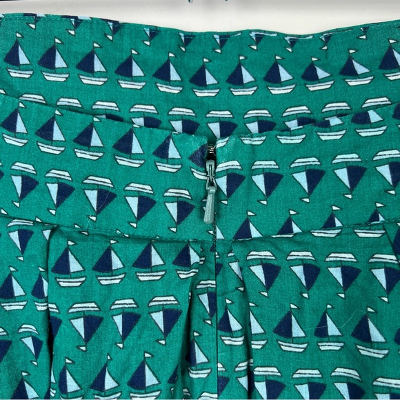 Emily and Fin Skirt Boat Nautical Green High Waist Pleated Pockets Retro Size L - Picture 11 of 13